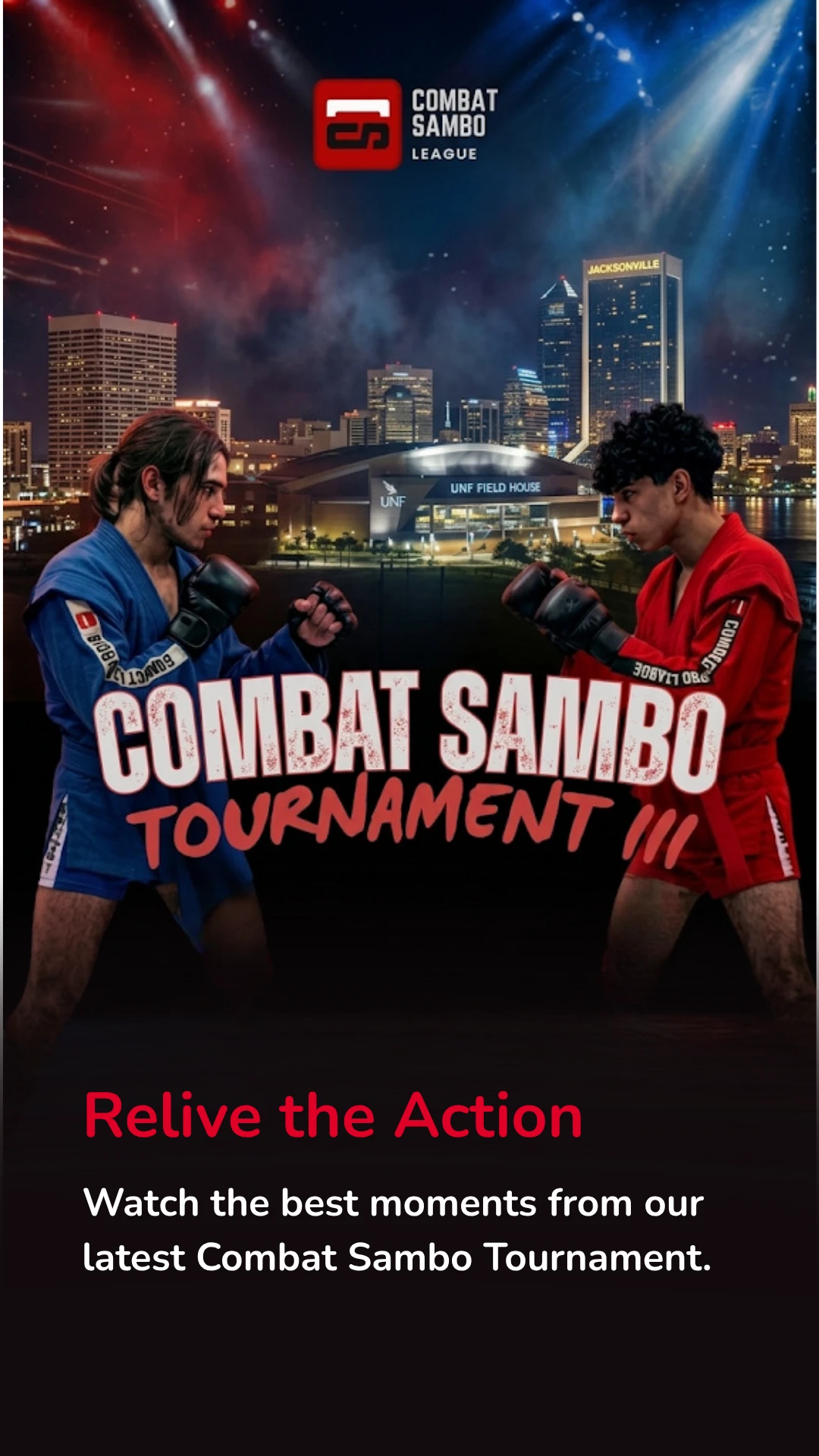 Combat Sambo League. The incredible atmosphere of our tournaments and the best fighters in action. Watch now!